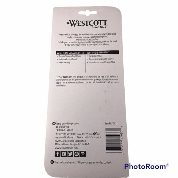 Westcott Limited Edition 2 Piece Blue 8” Scissors and Snip New - Picture 2 of 2